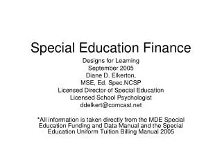 Special Education Finance