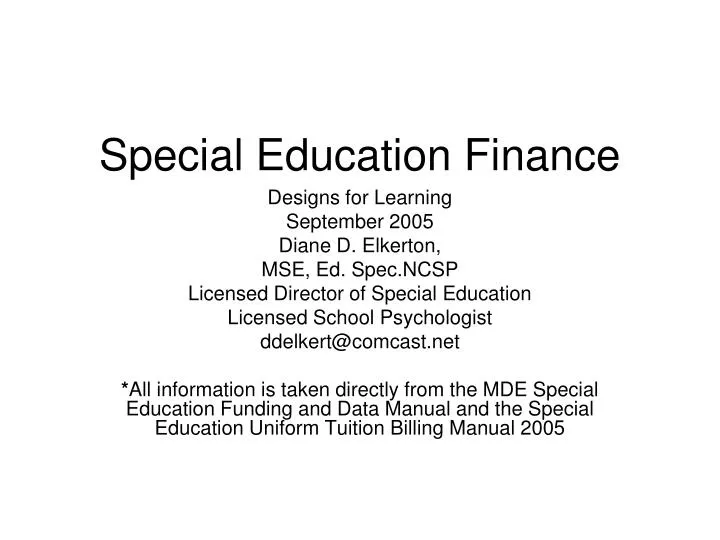 special education finance
