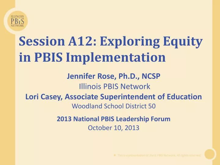 session a12 exploring equity in pbis implementation