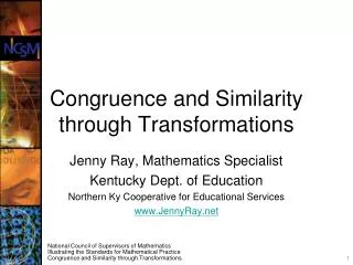 Congruence and Similarity through Transformations