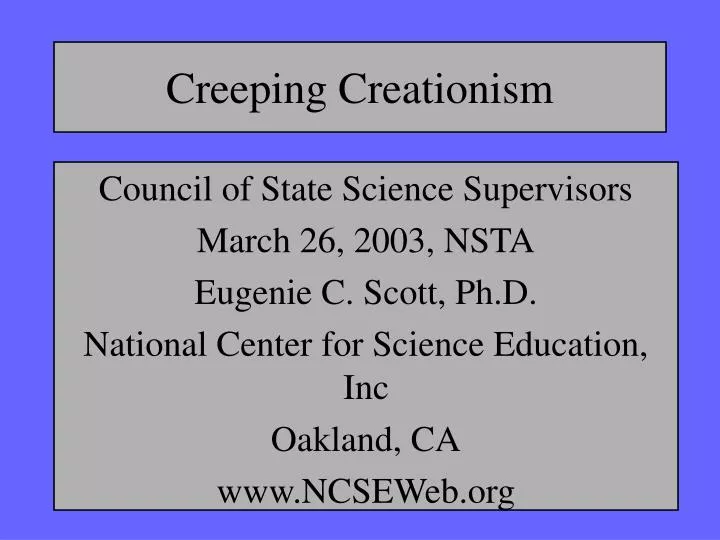 creeping creationism