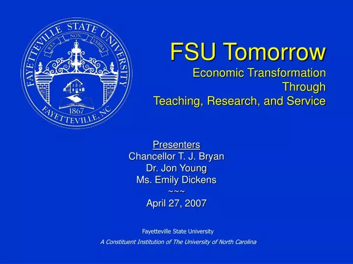 fsu tomorrow economic transformation through teaching research and service
