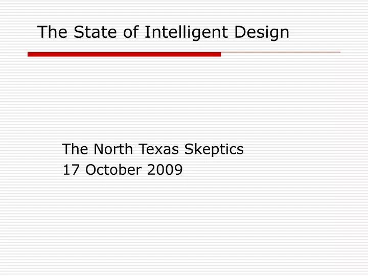 the state of intelligent design