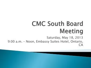 CMC South Board Meeting