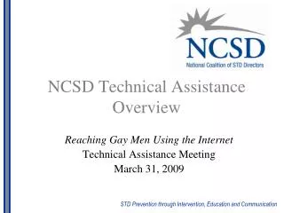 NCSD Technical Assistance Overview