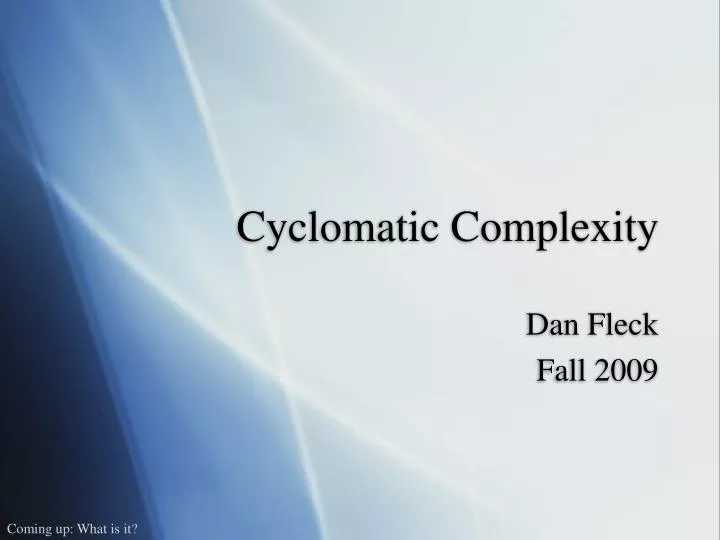 cyclomatic complexity