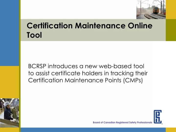 certification maintenance online tool