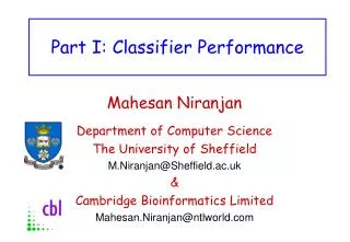 Part I: Classifier Performance