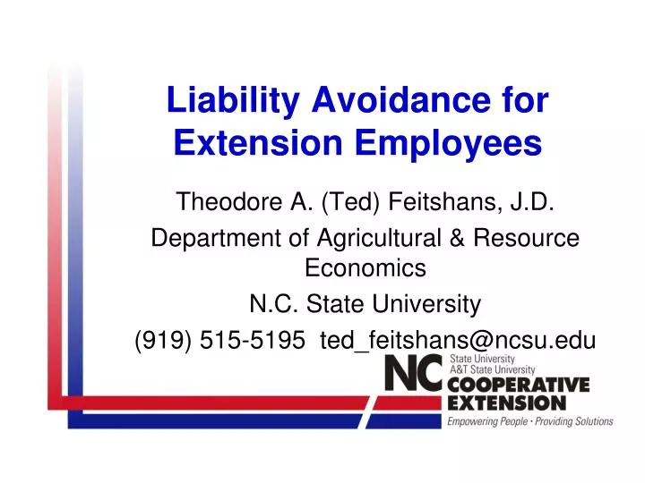 liability avoidance for extension employees