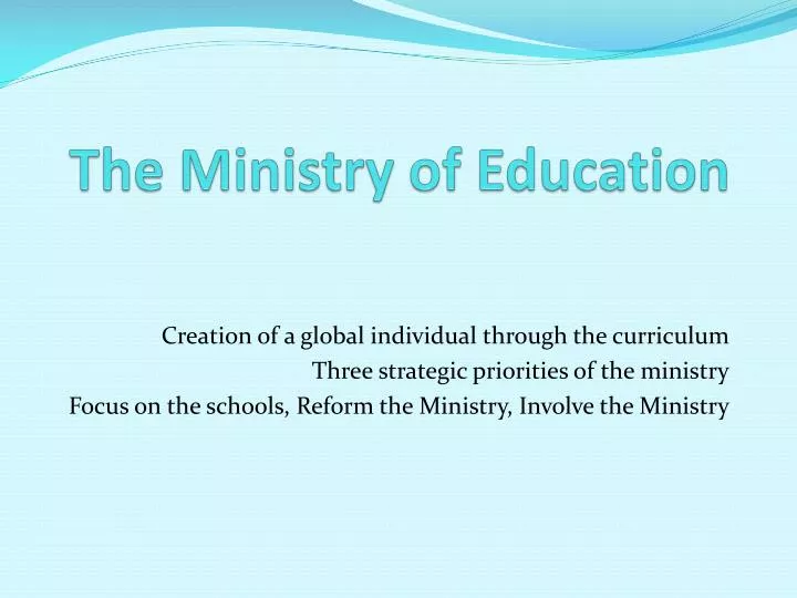 the ministry of education
