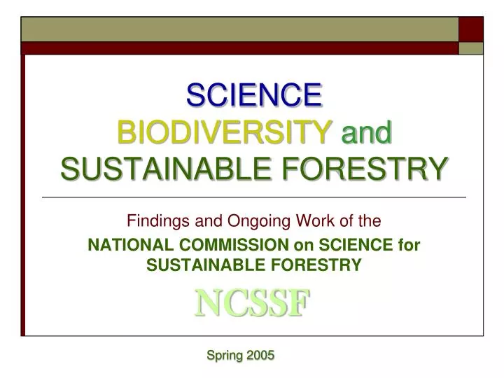 science biodiversity and sustainable forestry