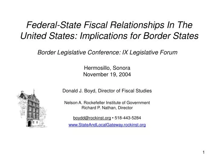 federal state fiscal relationships in the united states implications for border states