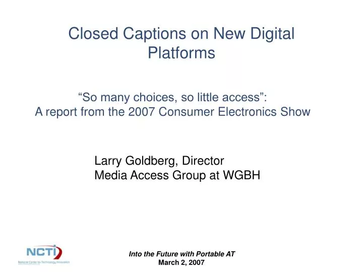 closed captions on new digital platforms