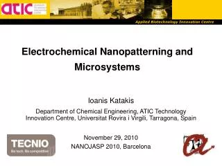 Electrochemical Nanopatterning and Microsystems