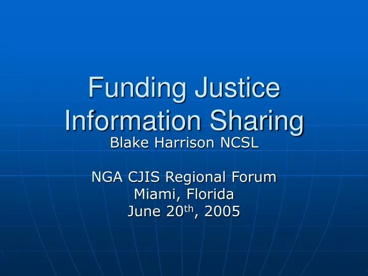 funding justice information sharing