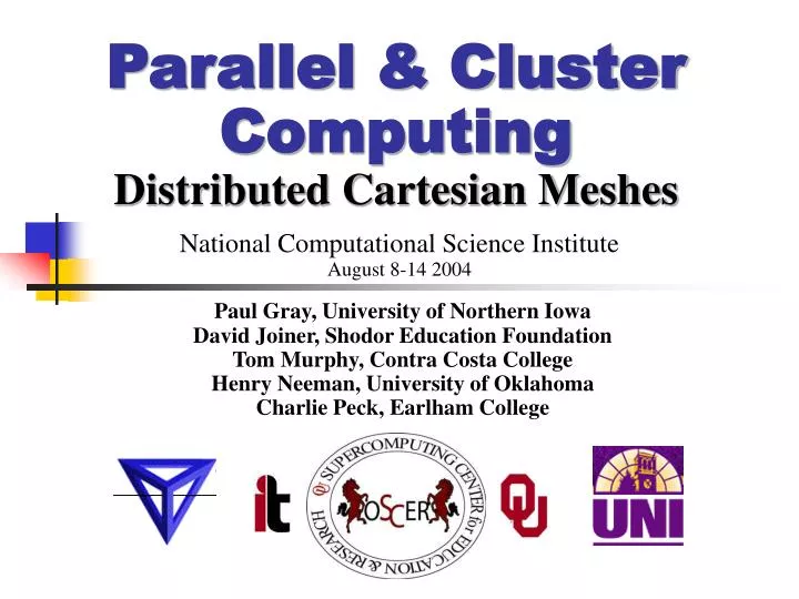 parallel cluster computing distributed cartesian meshes