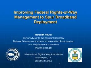 Improving Federal Rights-of-Way Management to Spur Broadband Deployment