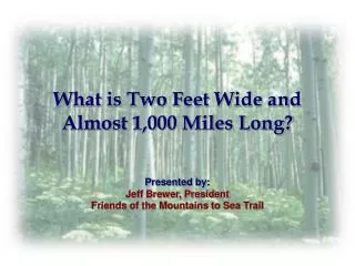 What is Two Feet Wide and Almost 1,000 Miles Long?