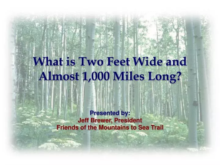what is two feet wide and almost 1 000 miles long