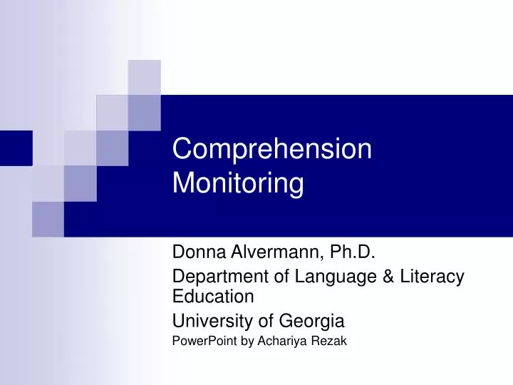 comprehension monitoring