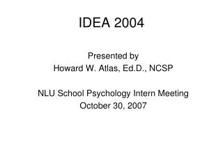 IDEA 2004