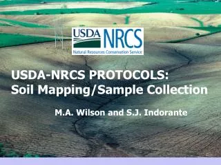 USDA-NRCS PROTOCOLS: Soil Mapping/Sample Collection