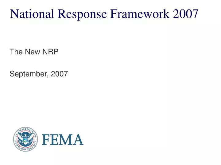 national response framework 2007