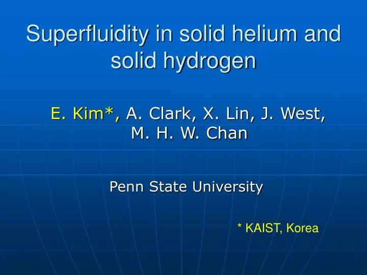 superfluidity in solid helium and solid hydrogen