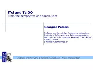 iTcl and TclOO From the perspective of a simple user