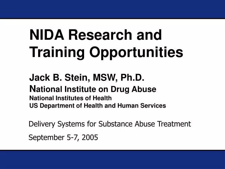 delivery systems for substance abuse treatment september 5 7 2005