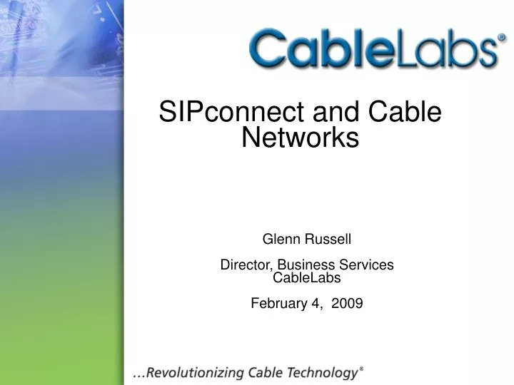 sipconnect and cable networks