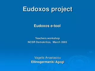 Eudoxos project