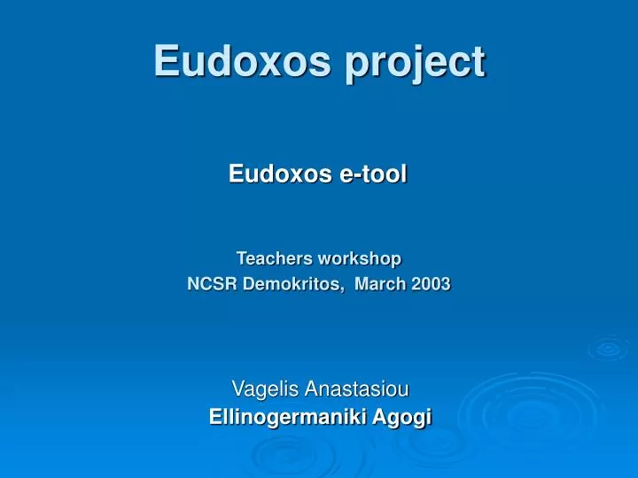 eudoxos project