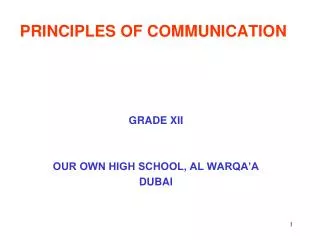 PRINCIPLES OF COMMUNICATION