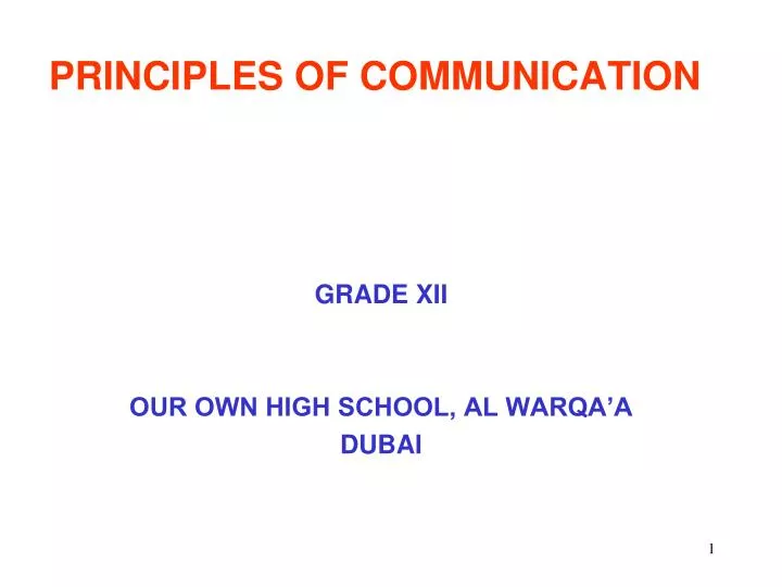 principles of communication