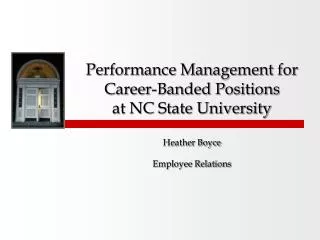Performance Management for Career-Banded Positions at NC State University