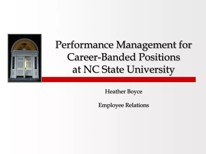 performance management for career banded positions at nc state university