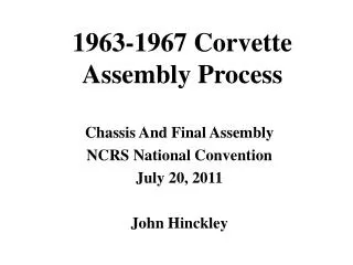 1963-1967 Corvette Assembly Process