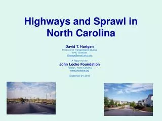 Highways and Sprawl in North Carolina