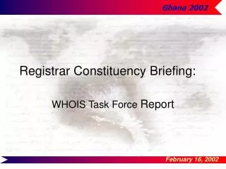 Registrar Constituency Briefing: