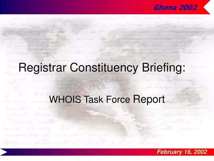 registrar constituency briefing