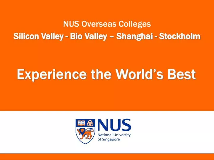 nus overseas colleges silicon valley bio valley shanghai stockholm