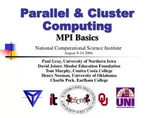 Parallel &amp; Cluster Computing MPI Basics