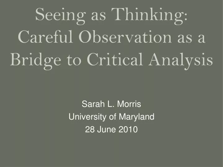 sarah l morris university of maryland 28 june 2010