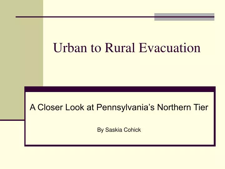 urban to rural evacuation