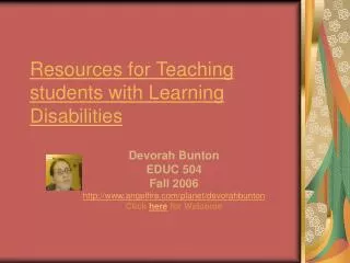 Resources for Teaching students with Learning Disabilities
