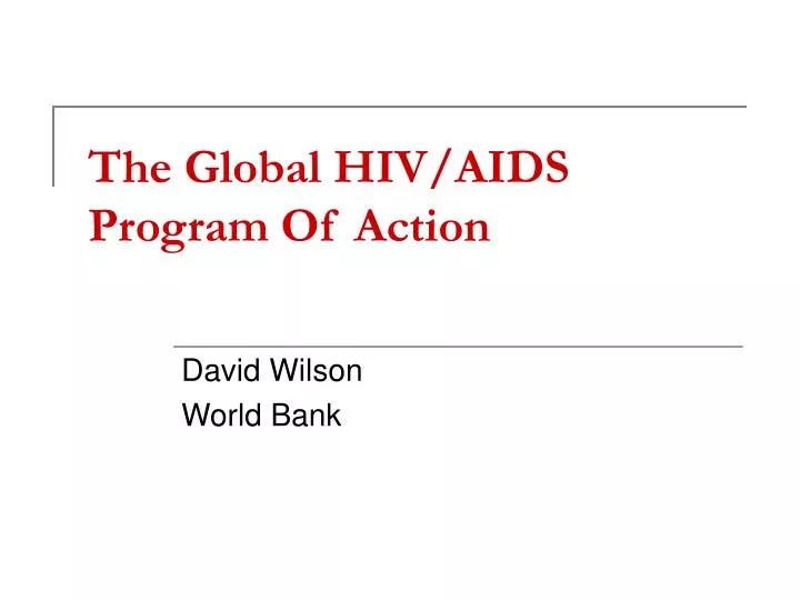 the global hiv aids program of action