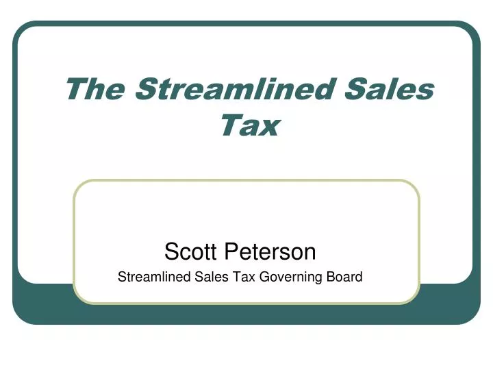 the streamlined sales tax