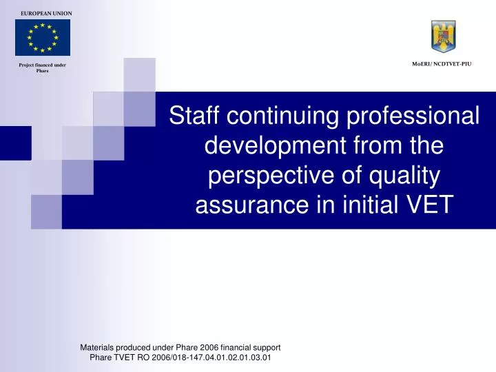 staff continuing professional development from the perspective of quality assurance in initial vet