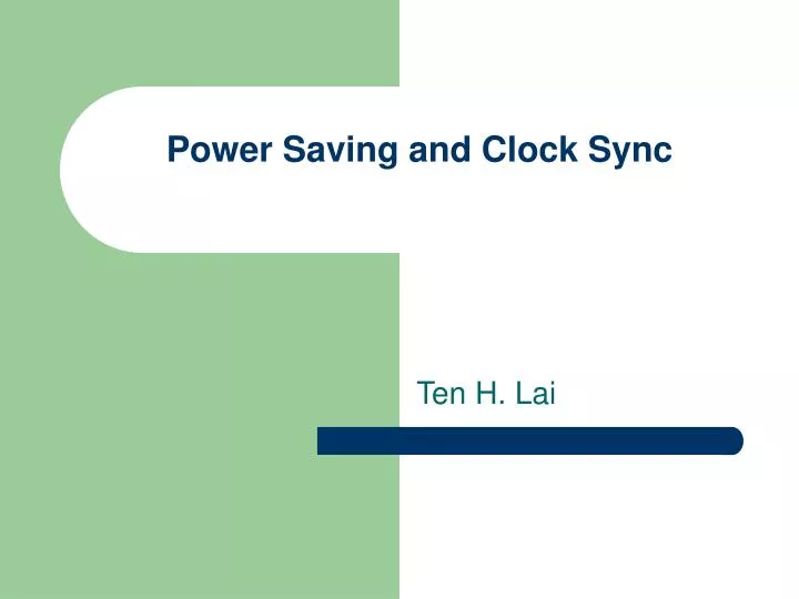 power saving and clock sync